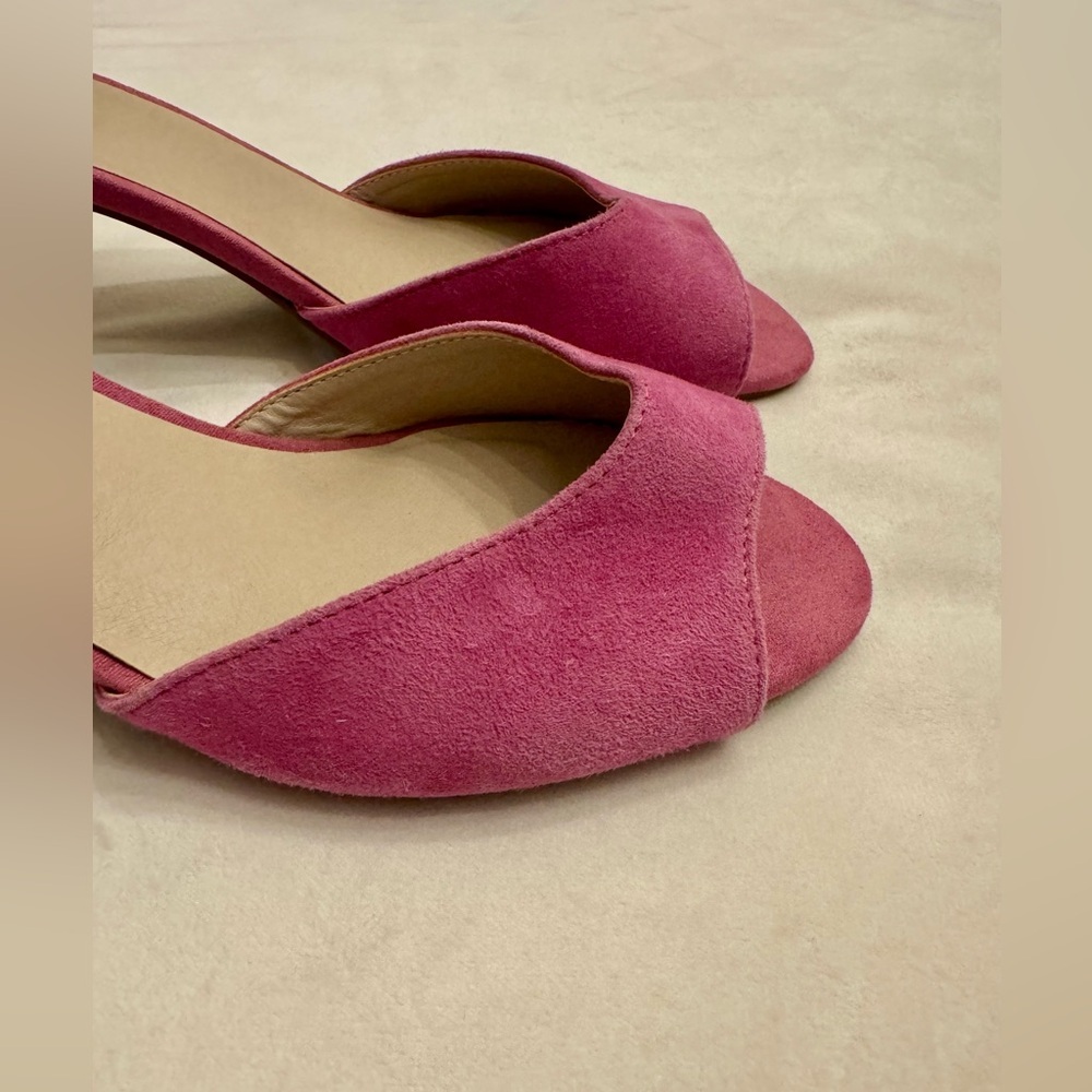 New! Seychelles Hazel Fuchsia and Red Suede Leather Ankle Strap Heels, sz 8 - Picture 5 of 14